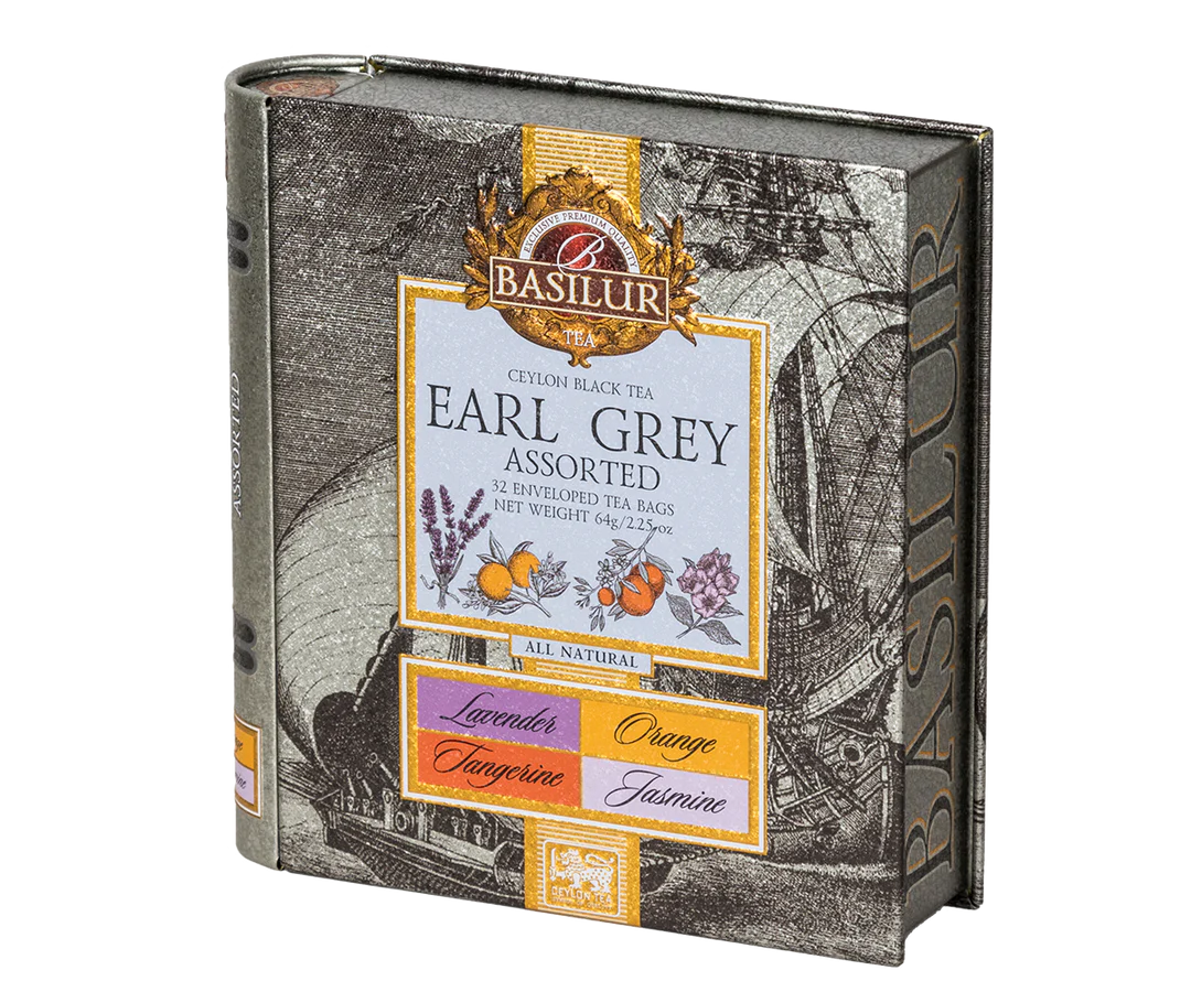 Tea Book - Earl Grey Collection - 32 Enveloped Tea Bags - 4 Flavours