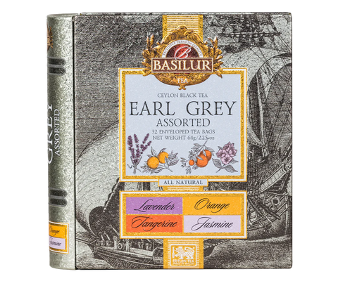 Tea Book - Earl Grey Collection - 32 Enveloped Tea Bags - 4 Flavours
