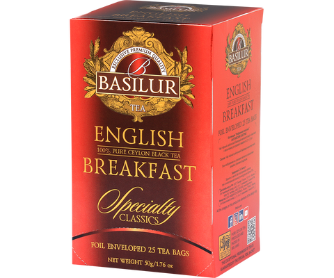 Specialty Classics English Breakfast - 25 Enveloped Tea Bags 100% Finest Ceylon Tea