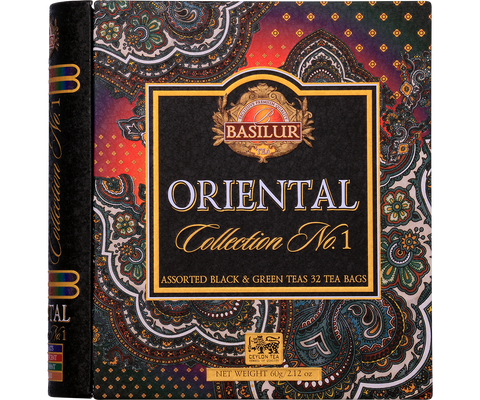 Oriental Collection 32E 8x4 Assortment inclusive of 4 different varities of teas which are Magic Nights, Moroccan Mint Green Tea, Golden Crescent, Masala Chai