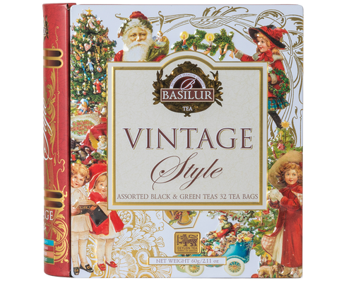Vintage Style Tea Book 32 Tea Bags with 4 Flavors