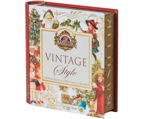 Vintage Style Tea Book 32 Tea Bags with 4 Flavors