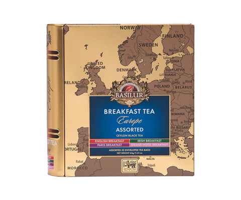 Breakfast in Europe Tea Book - 32 Enveloped Tea Bags - 4 Flavours