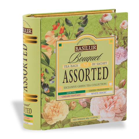 Bouquet  Exclusive Green Tea Book - 32 Enveloped Tea Bags - 4 Flavours