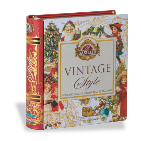 Vintage Style Tea Book 32 Tea Bags with 4 Flavors