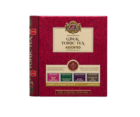 Gin & Tonic Tea- Red Limited Edition - 32 Enveloped Tea Bags - 4 Flavours